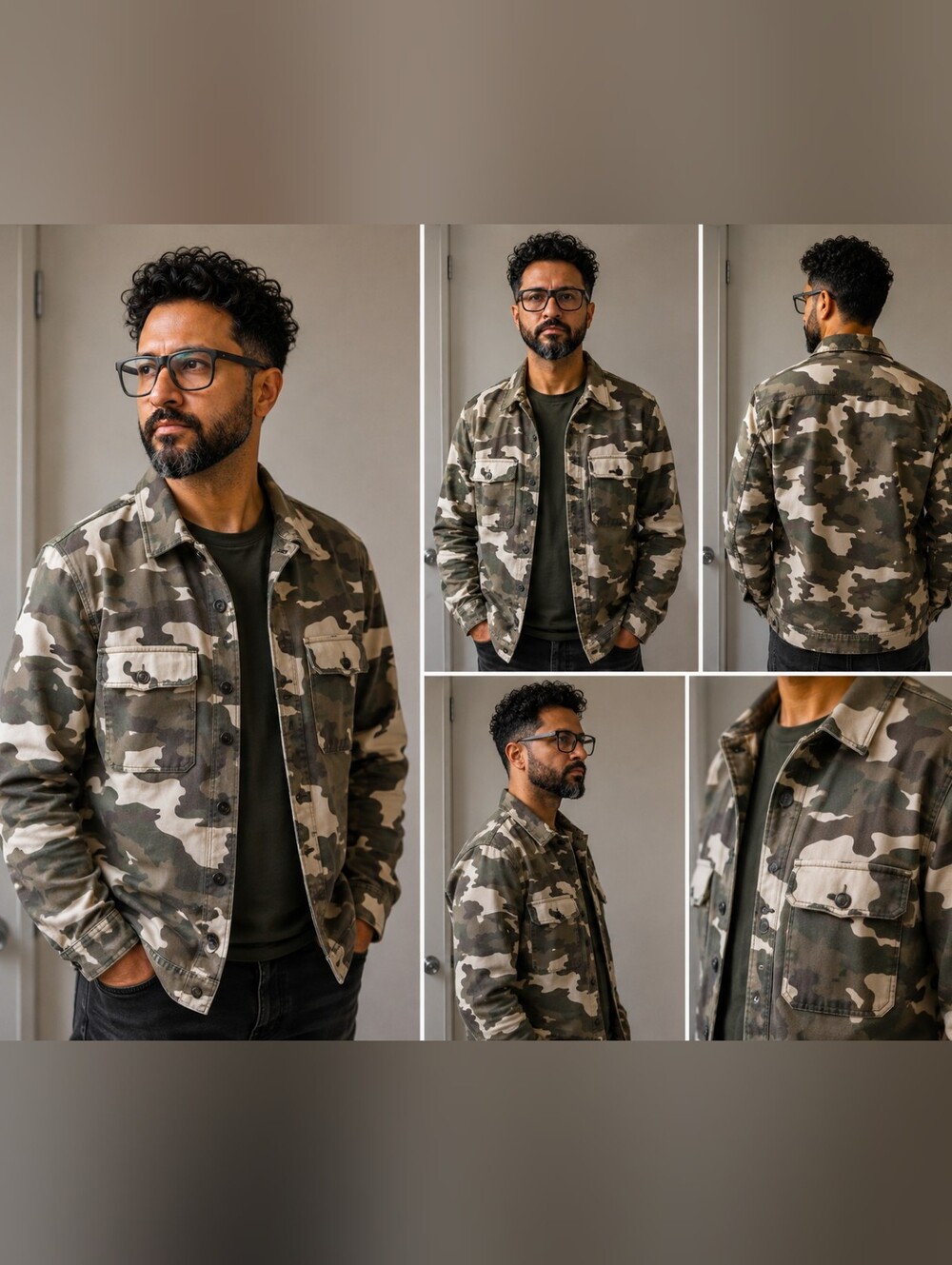 ONLY & SONS Green and Brown Military Field Jacket